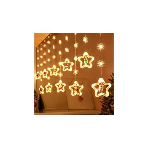 Ghirlandă luminoasă LED Modee cu stele, alb cald, decorațiune de Crăciun pentru interior