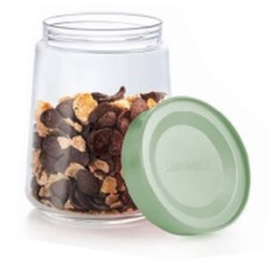 Luminarc Swing 1 literes üveg élelmiszertároló zöld tetővel, légmentesen záródó - Luminarc