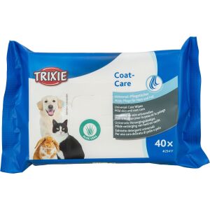 Trixie Coat Care Univerzális Törlőkendő Kutyáknak, Macskáknak és Kisállatoknak, 40 db, Aloe Verával - Kiegészítők háziállat tartáshoz