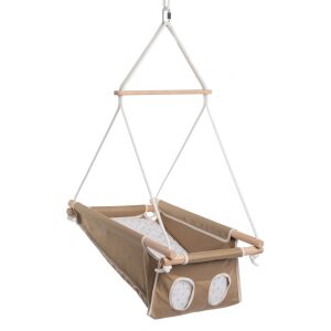 Chill and Smile Bézs Csillagom Babyschaukel, beiger Stoff mit Sternmuster - Babys & Toddler