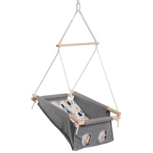 Chill&Smile babahinta, szürke, fa kerettel és színes mintával - Adamo