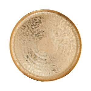 GOLDEN STAR dekor tál, 38 cm átmérő, arany alumínium, kerek, texturált - Dekortál
