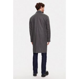 Męski szary płaszcz wełniany Calvin Klein, widok z tyłu - Calvin Klein Kurtka męska