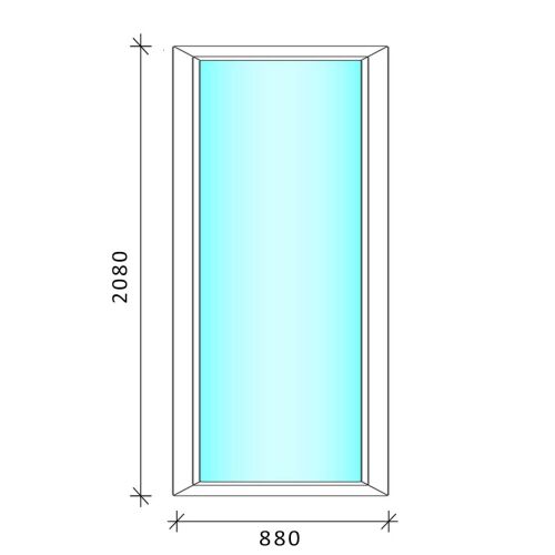 90x210 cm Fix műanyag ablak rajz - Ablak