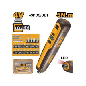 INGCO 4V Akkus csavarozó 43 részes bitkészlettel, USB-C töltéssel - INGCO