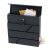 Pepita anthracite mailbox with letters and newspaper, modern design