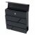 Pepita anthracite mailbox with open lid, modern design
