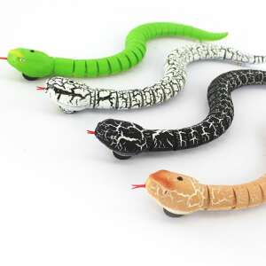 Távirányítós játék kígyó, valósághű kinézetű, zöld, fehér, fekete, barna, RC kígyó, játék kígyó, kígyó játék, valósághű kígyó játék, RC játék, játék, szórakoztató játék, gyerekjáték, ajándék gyerekeknek, ajándék fiúknak, ajándék lányoknak - Nonbrand Interaktív gyerek játék