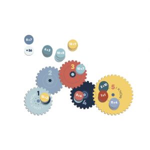 Londji Naucz się mnożenia Gra edukacyjna, Gra planszowa z kołami zębatymi dla dzieci, Gra w mnożenie dla dzieci - Gra rozwojowa dla dzieci w wieku szkolnym