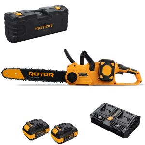 ROTOR RBS1601 akkumulátoros láncfűrész 2 akkumulátorral, töltővel, hordtáskával és lánccal - Rotor