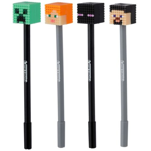 Pixuri cu personaje Minecraft, set de 4: Creeper, Alex, Enderman, Steve