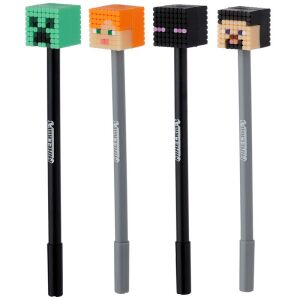 Minecraft karakter tollak, 4 darabos készlet: Creeper, Alex, Enderman, Steve - Minecraft