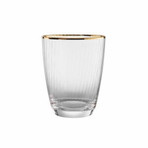 GOLDEN TWENTIES vizespohár arany szegéllyel, átlátszó üveg. - Pohár