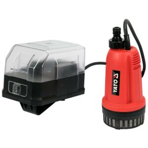 Pompa do deszczówki YATO 18V, czerwona, z przezroczystą osłoną z tworzywa sztucznego, bez akumulatora i ładowarki - Pompa