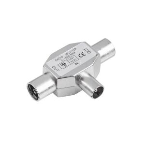 TV antennás elosztó, 1 dugó – 2 aljzat, fém, 0-1000 MHz 120936826 - Koax csatlakozó