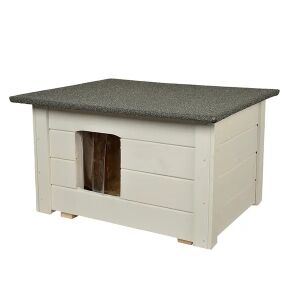 Woodok szigetelt kutyaház lucfenyőből, világos szürke színben - Kutyaház