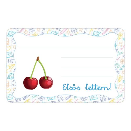 Cseresznye ovis jellel öntapadós füzet cimke 120942785