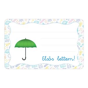 Esernyő ovis jellel öntapadós füzet cimke 120942791 - Füzetcímke