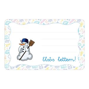 Hóember ovis jellel öntapadós füzet cimke 120942802 - Füzetcímke