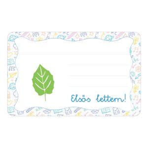 Levél ovis jellel öntapadós füzet cimke 120942814 - Füzetcímke