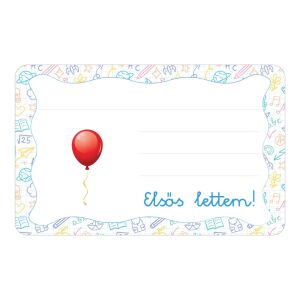 Piros lufi ovis jellel öntapadós füzet cimke 120942825 - Füzetcímke