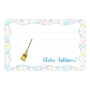 Seprű ovis jellel öntapadós füzet cimke 120942833 - Füzetcímke