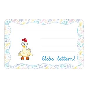 Tyúk ovis jellel öntapadós füzet cimke 120942844 - Füzetcímke