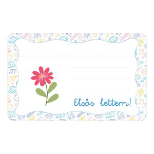 Virág ovis jellel öntapadós füzet cimke 120942845 - Füzetcímke