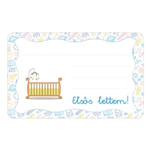 Babaágy ovis jellel öntapadós füzet cimke 120942849 - Füzetcímke