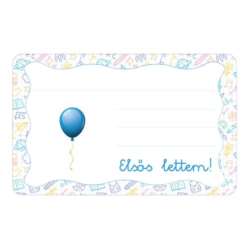Kék lufi ovis jellel öntapadós füzet cimke 120942852