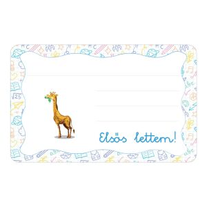 Zsiráf ovis jellel öntapadós füzet cimke 120942859 - Füzetcímke