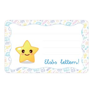 Csillag ovis jellel öntapadós füzet cimke 120942864 - Füzetcímke