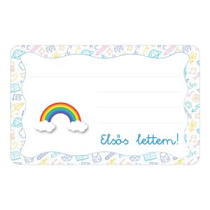 Szivárvány ovis jellel öntapadós füzet cimke 120942867 - Füzetcímke