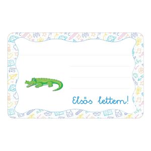 Krokodil ovis jellel öntapadós füzet cimke 120942876 - Füzetcímke
