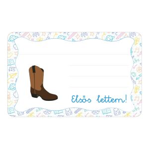 Csizma ovis jellel öntapadós füzet cimke 120942883 - Füzetcímke