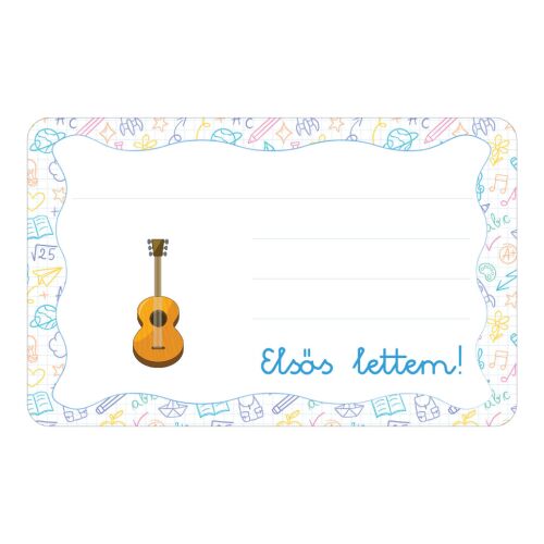 Gitár ovis jellel öntapadós füzet cimke