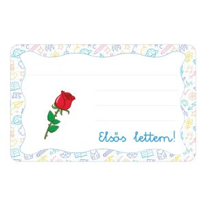 Rózsa ovis jellel öntapadós füzet cimke 120942895 - Füzetcímke