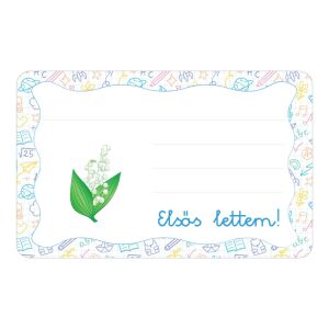 Gyöngyvirág ovis jellel öntapadós füzet cimke 120942896 - Füzetcímke