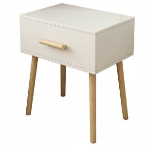 WEISSER NACHTTISCH MIT SCHUBLADEN SKANDINAVISCHER GLAMOUR SCHLAFZIMMER WOHNZIMMER