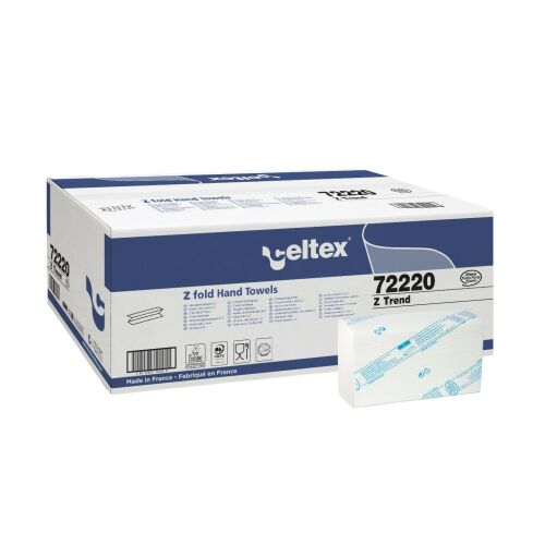 Celtex Z Trend сгънати хартиени кърпи, 3750 листа, 2-слойна целулоза, 20,5x24cm, икономична опаковка