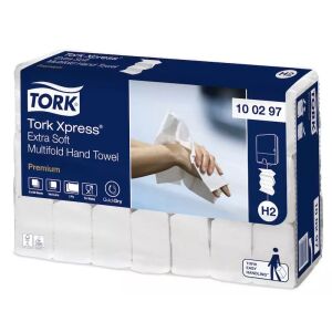 Tork Xpress Extra Soft Multifold kéztörlő, 2 rétegű prémium papírtörlő, 21 csomag/karton - Tork