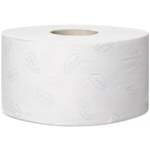 Tork Premium Soft Mini Jumbo toalettpapír tekercs, fehér, dombornyomott levélmintával - WC-papír