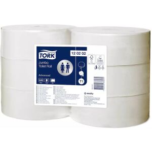 Tork Jumbo T1 Advanced Toalettpapír, 2 rétegű, fehér, 280m/tekercs, 6 tekercs/karton - Tork