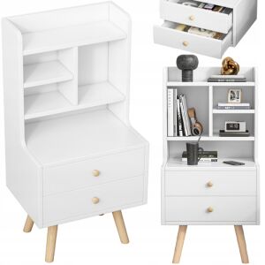 NACHTTISCH 2 SCHUBLADEN BÜCHERREGAL SKANDINAVISCH SCHLAFZIMMER WOHNZIMMER LOFT