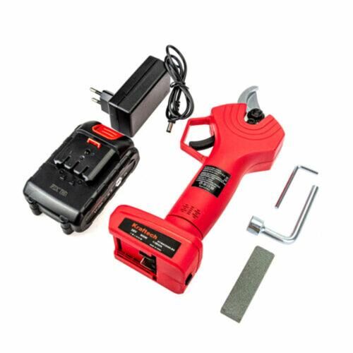 KrafTech 62V Akku-Heckenschere-Set mit 2 Akkus, Ladegerät, Schraubenschlüssel und Schleifstein