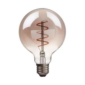 BRIGHT LIGHT izzó füstös 9,5cm LED izzó, átlátszó üveg spirális izzószállal - Bright Light