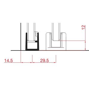 TERNO 1740/A alumínium alsó rögzítő profil méretei - Terno