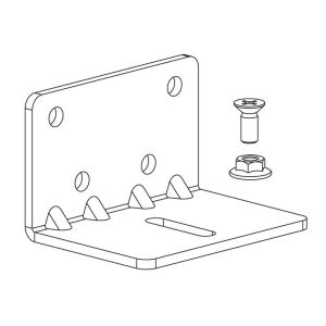 TERNO tolóajtószerelvény, felső vezetősín tartó, fém, csavarral és anyával - Terno