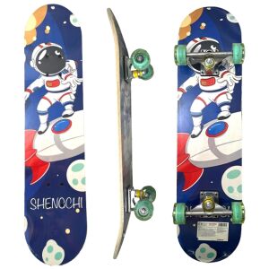 80 cm-es fa gördeszka, alumínium ötvözet váz, maximális súly 70 kg, űrhajós modell, kék 120954982 - Gördeszkázás