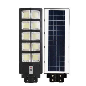 Lampa solară stradală Flippy, cu telecomandă, senzor de mișcare și lumină, suport prindere, 225 LED-uri, IP65, ABS, 15AH, 300W, temperatura culorii 6500K, 69.5x24.3x6.8 cm, autonomie 10-12 ore - Lămpi stradale